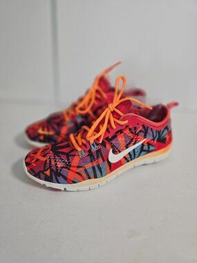 Nike Women's Free 5.0 TR Fit 4 Print Crosstrainer Atomic Orange Abstract 8.5